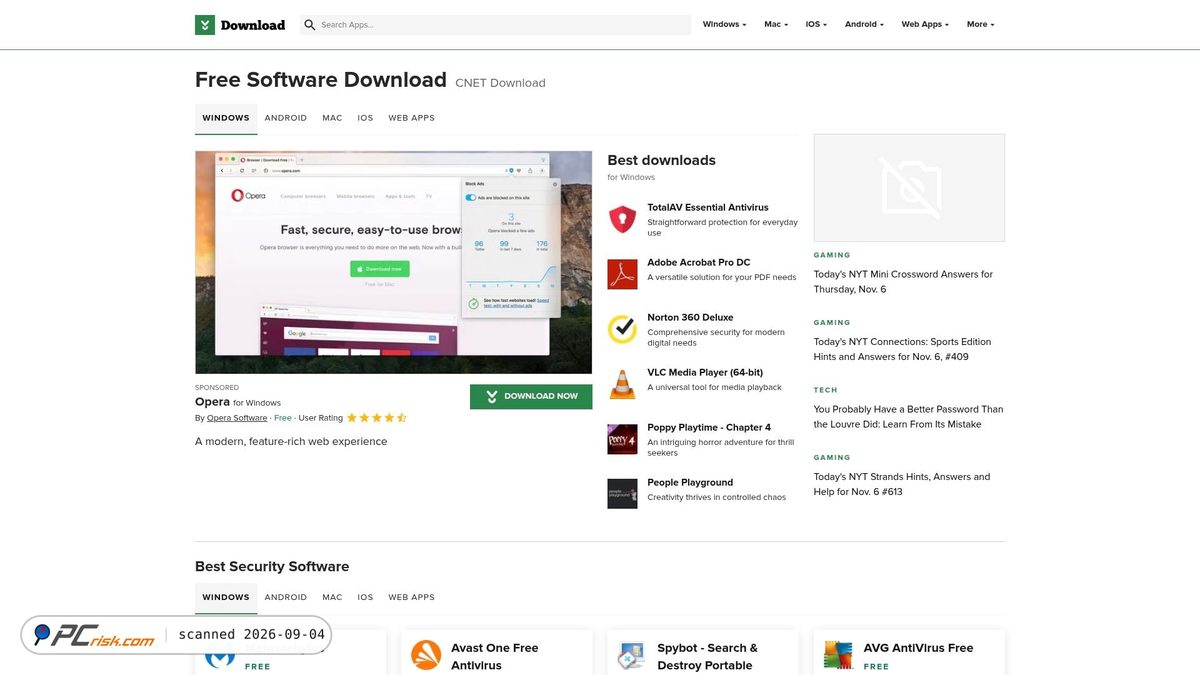 Is download.cnet.com Safe? Security Scan Report | PCrisk