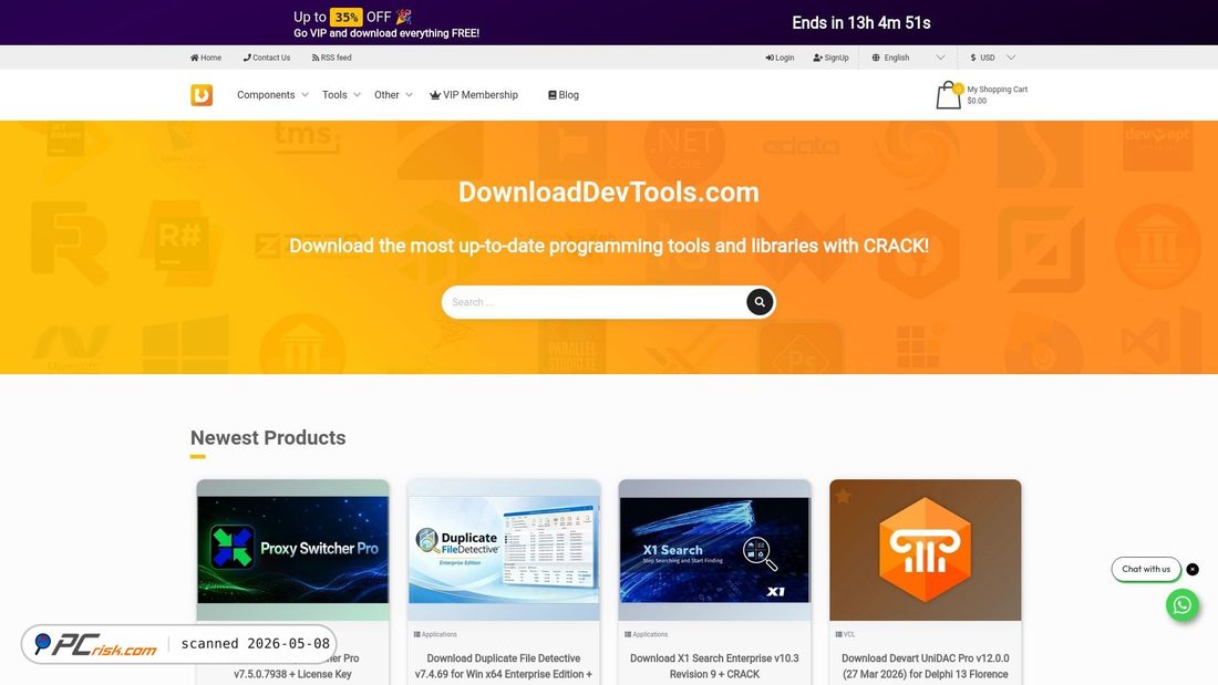 Screenshot von downloaddevtools.com