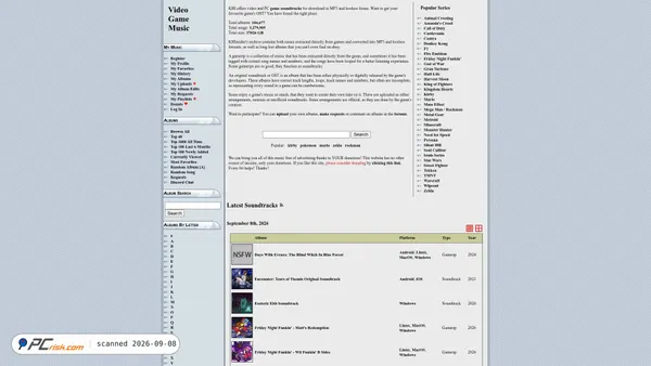 Zrzut ekranu downloads.khinsider.com