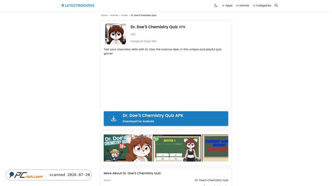 Screenshot von dr-does-chemistry-quiz.latestmodapks.com