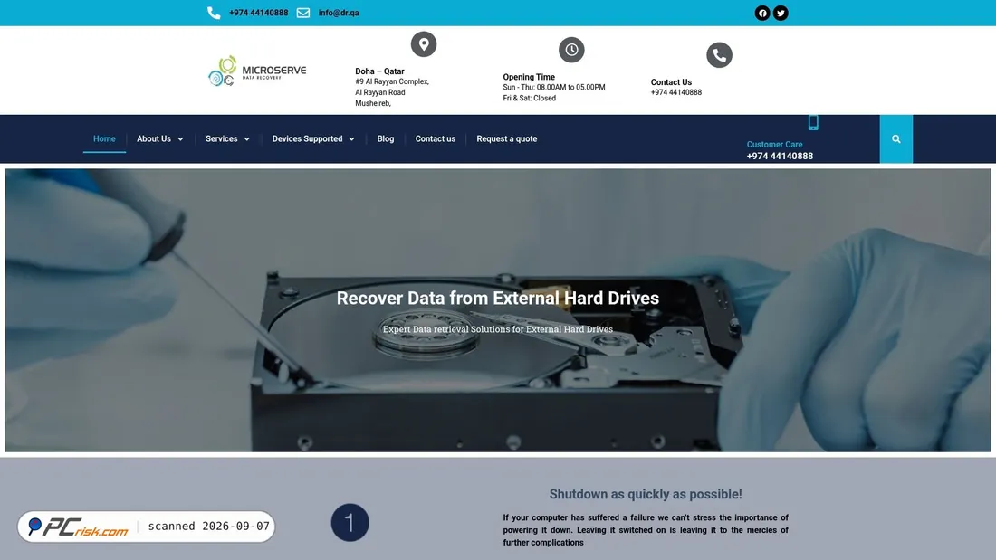 Screenshot van dr.qa
