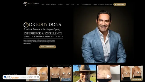 Captura de drdonaplasticsurgery.com.au