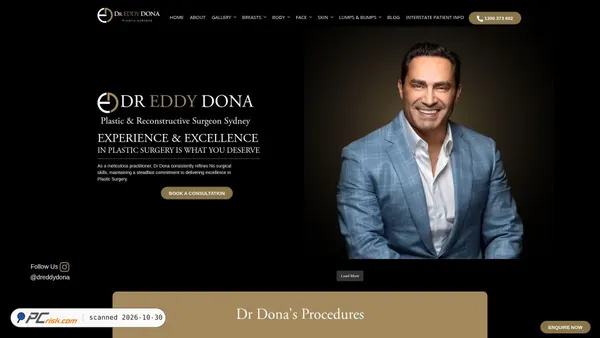 Captura de drdonaplasticsurgery.com.au