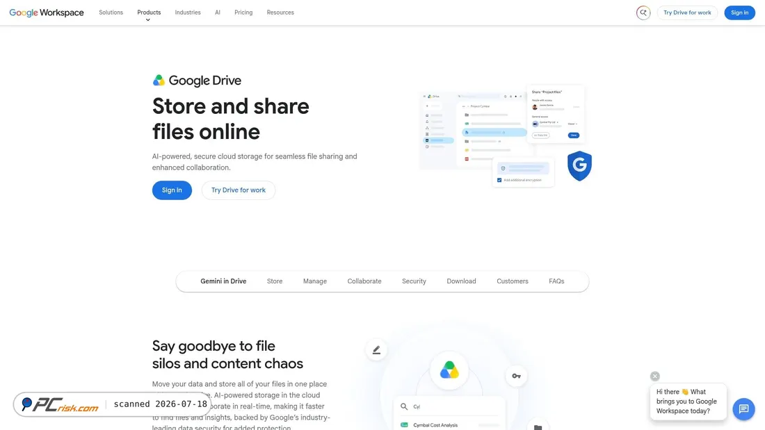 Screenshot von drive.google.com