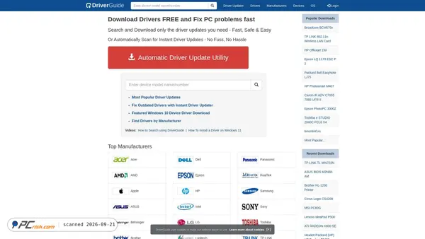 driverguide.com screenshot