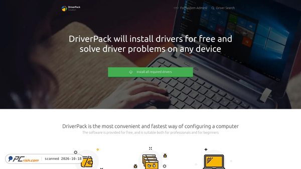 Captura de ecrã de driverpack.io