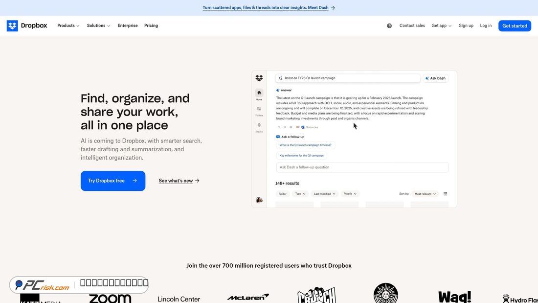 Captura de pantalla de dropbox.com
