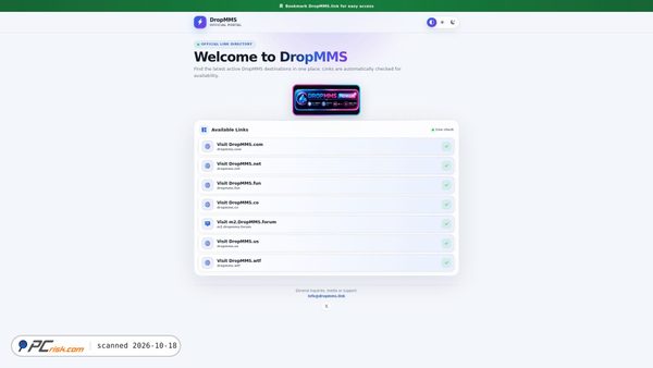 Captura de ecrã de dropmms.link