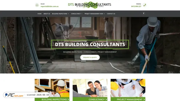 dtsbuildingconsultants.com.au screenshot
