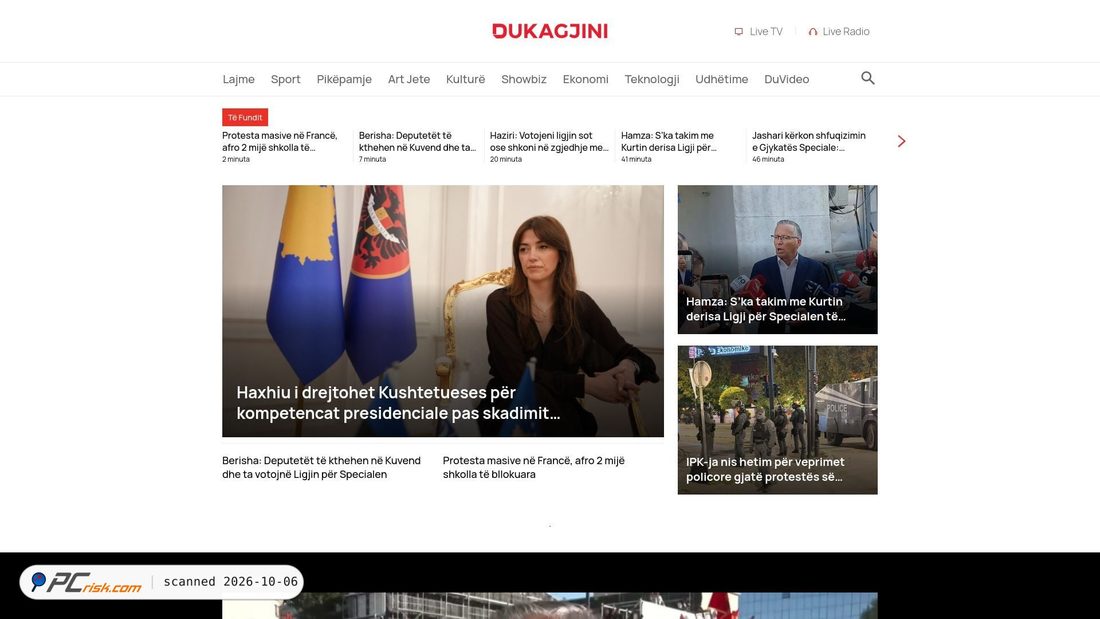 Captura de ecrã de dukagjini.com