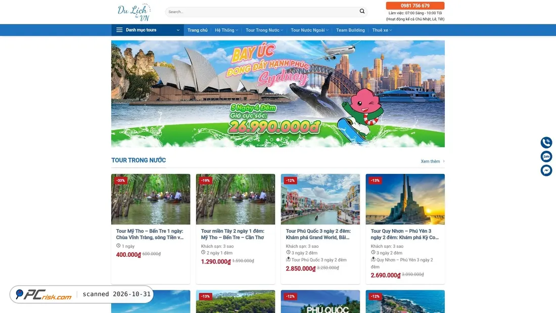 Screenshot von dulichvn.net