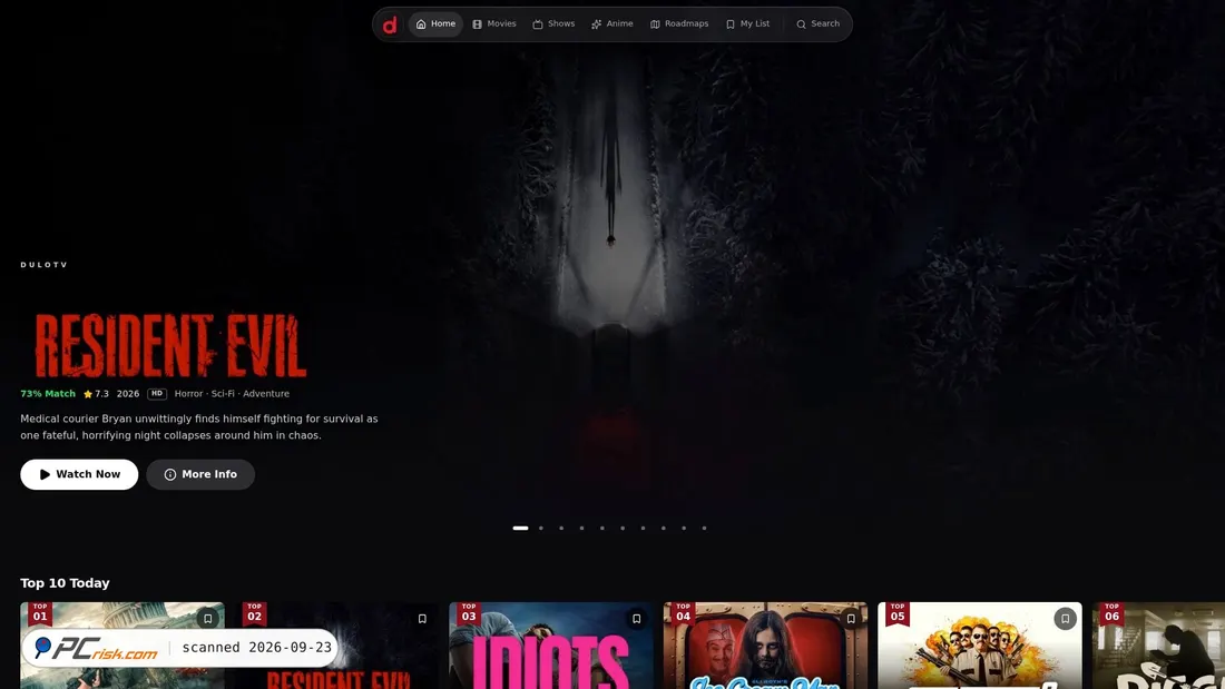 Screenshot of dulotv.site