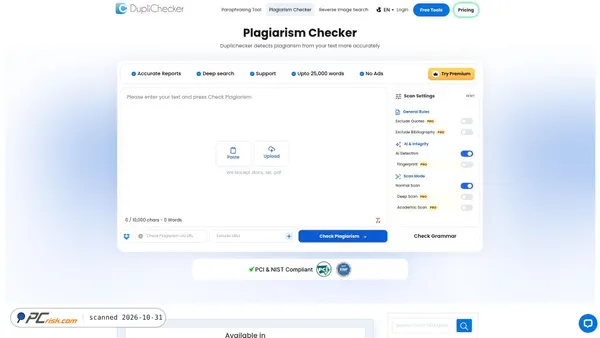 Captura de duplichecker.com