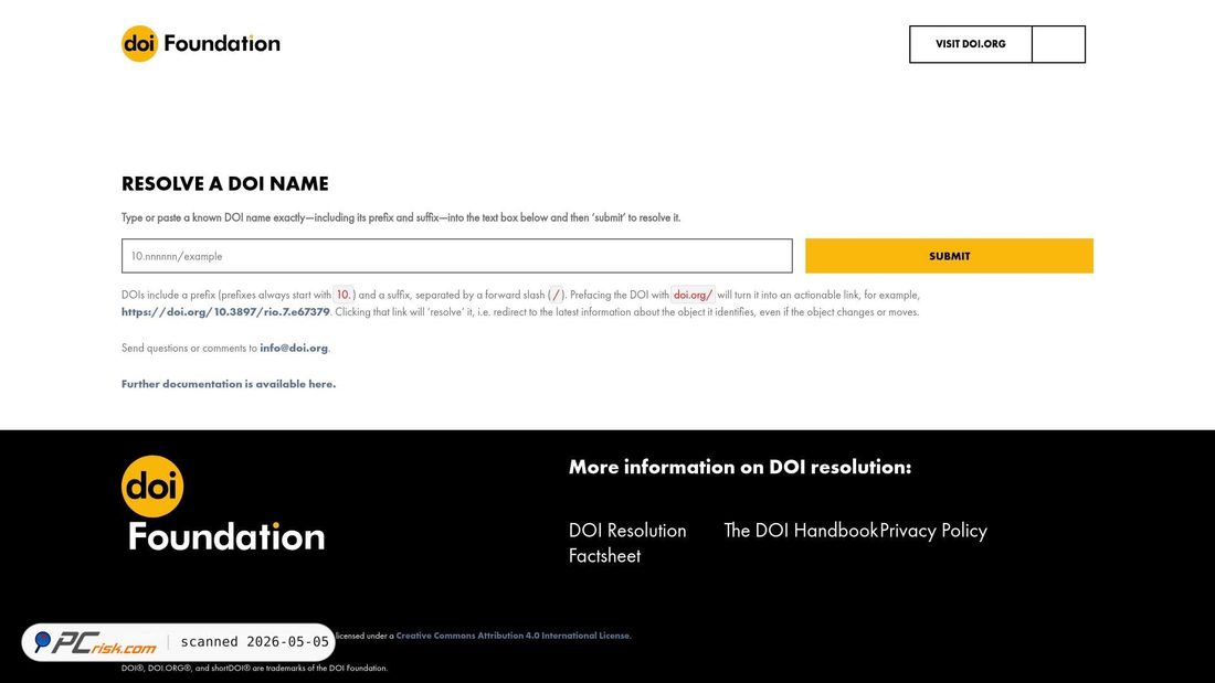 Screenshot of dx.doi.org