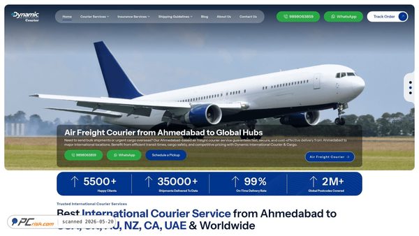 dynamiccourier.in screenshot