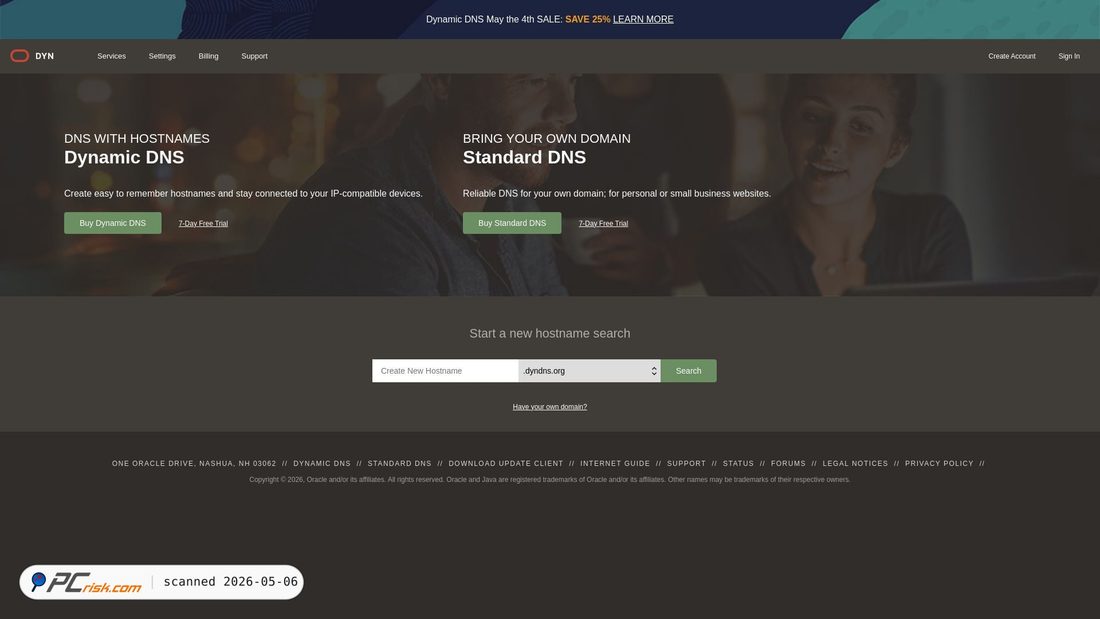 Screenshot of dyndns.org