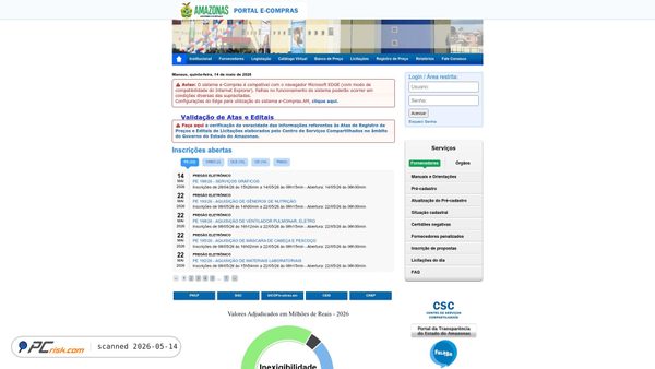 e-compras.am.gov.br screenshot