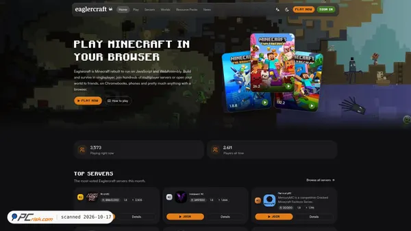 eaglercraft.com Screenshot