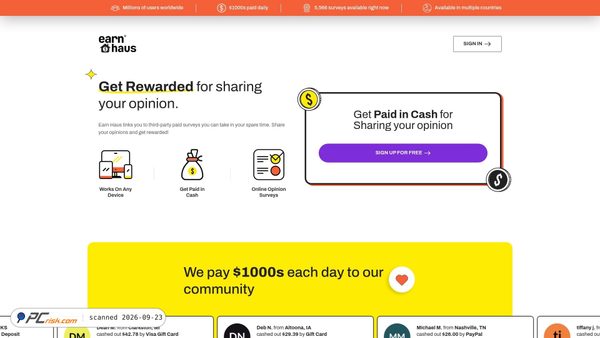 Captura de ecrã de earnhaus.com