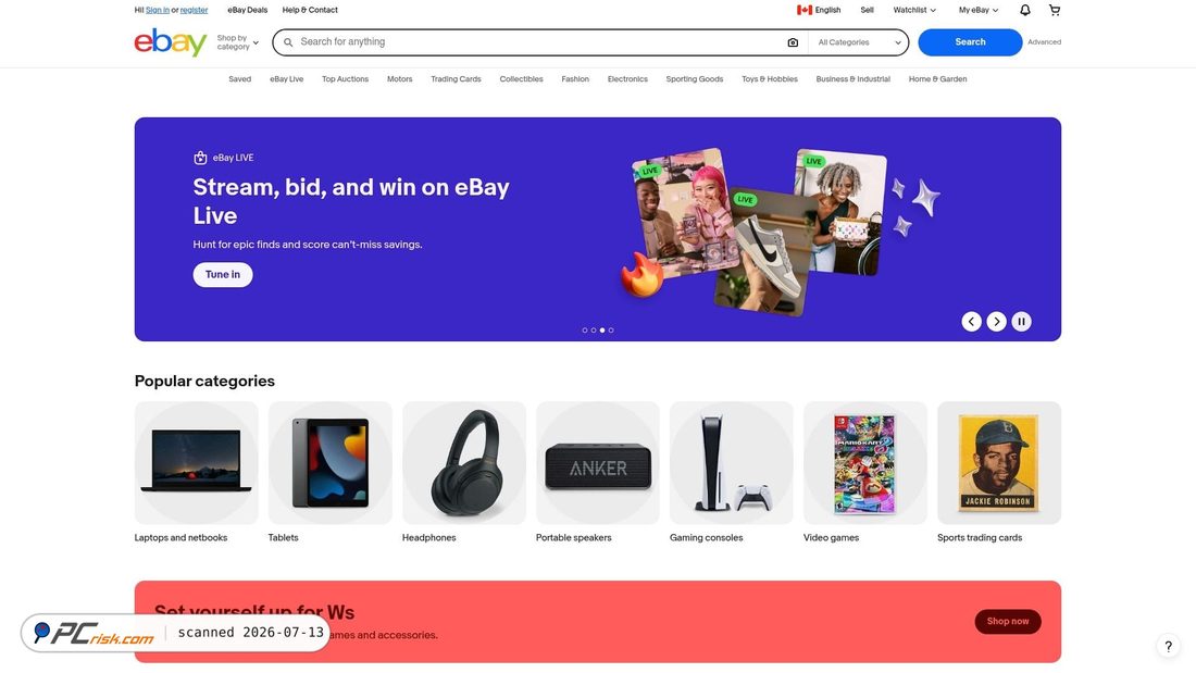 Screenshot of ebay.ca