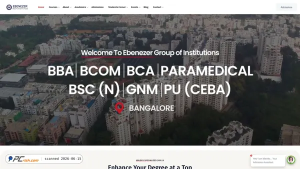 ebenezercollege.edu.in screenshot