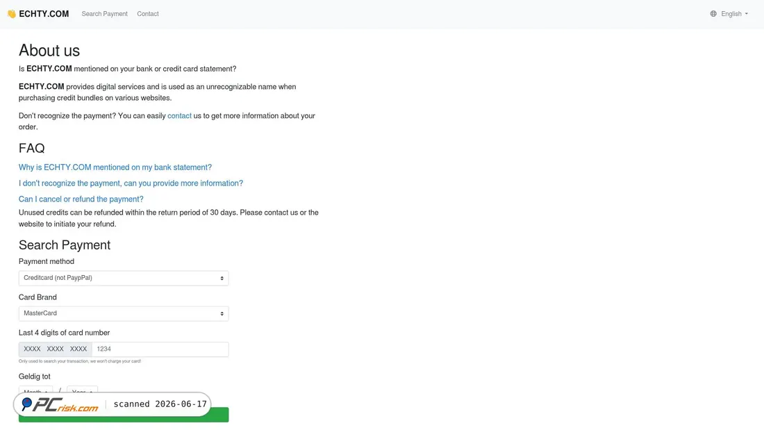 Screenshot of echty.com