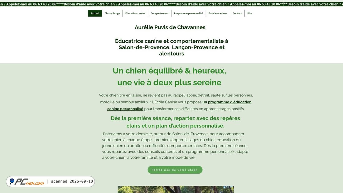 Capture d’écran de ecolecanine.fr
