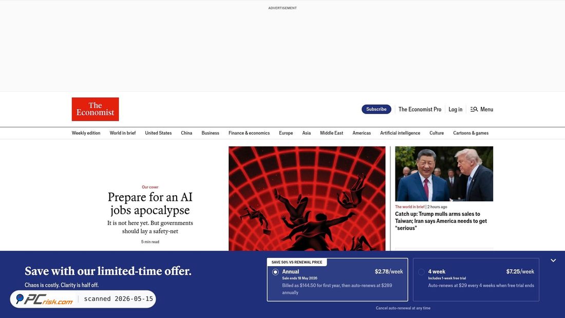 Screenshot of economist.com
