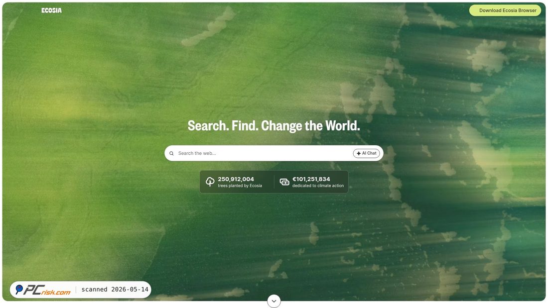 Screenshot of ecosia.org