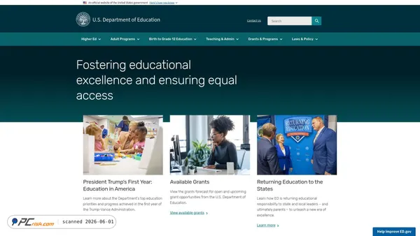 ed.gov screenshot