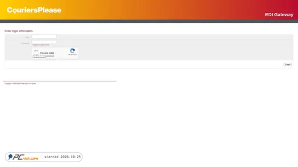 Screenshot di edi.couriersplease.com.au