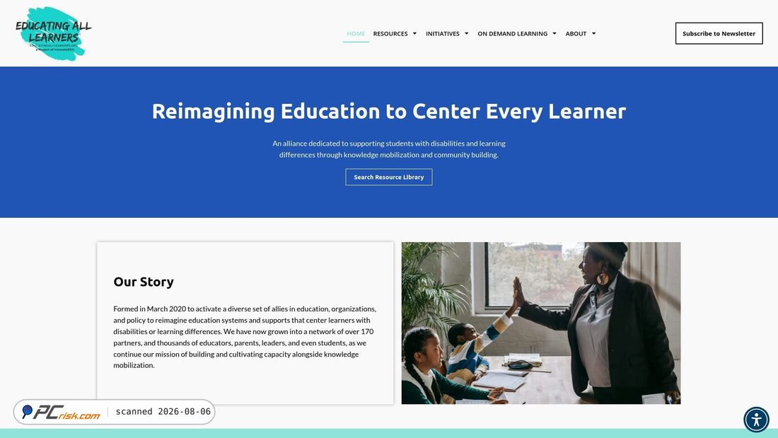 Screenshot von educatingalllearners.org