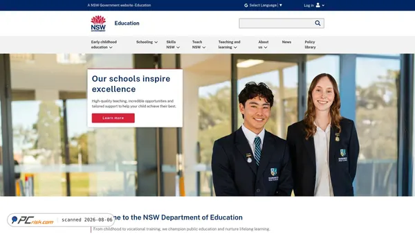 education.nsw.gov.au screenshot