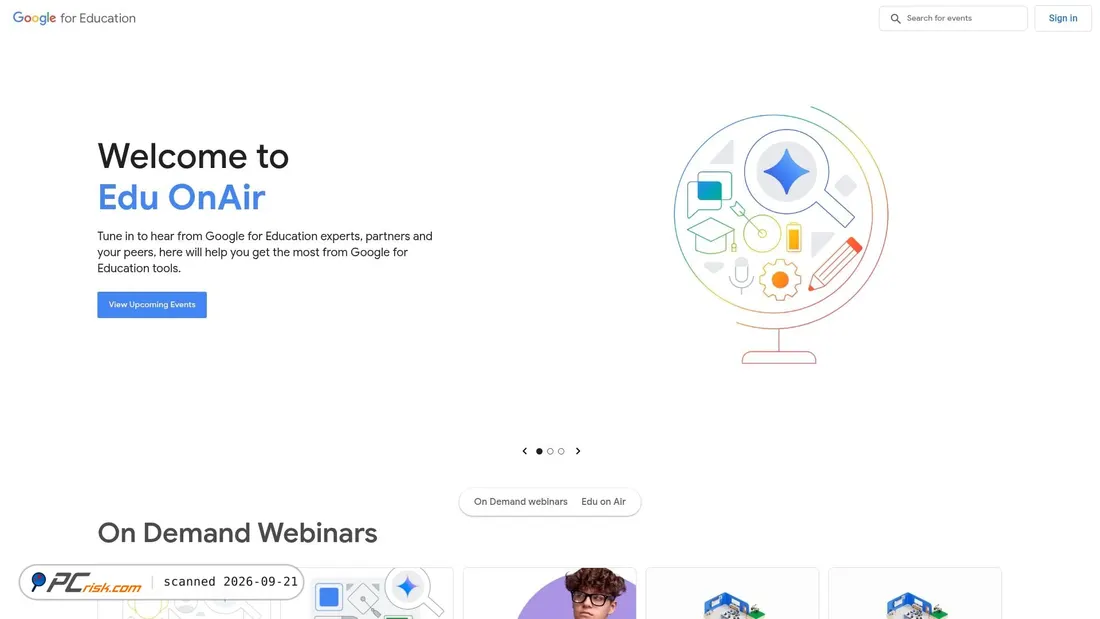 Captura de pantalla de educationonair.withgoogle.com