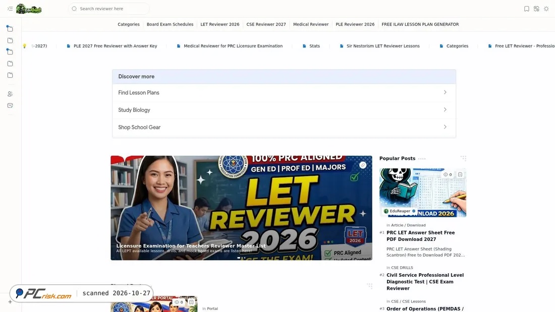 Screenshot von edureaper.com