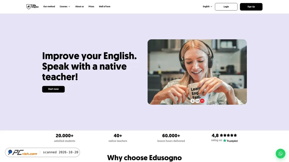 Screenshot of edusogno.com