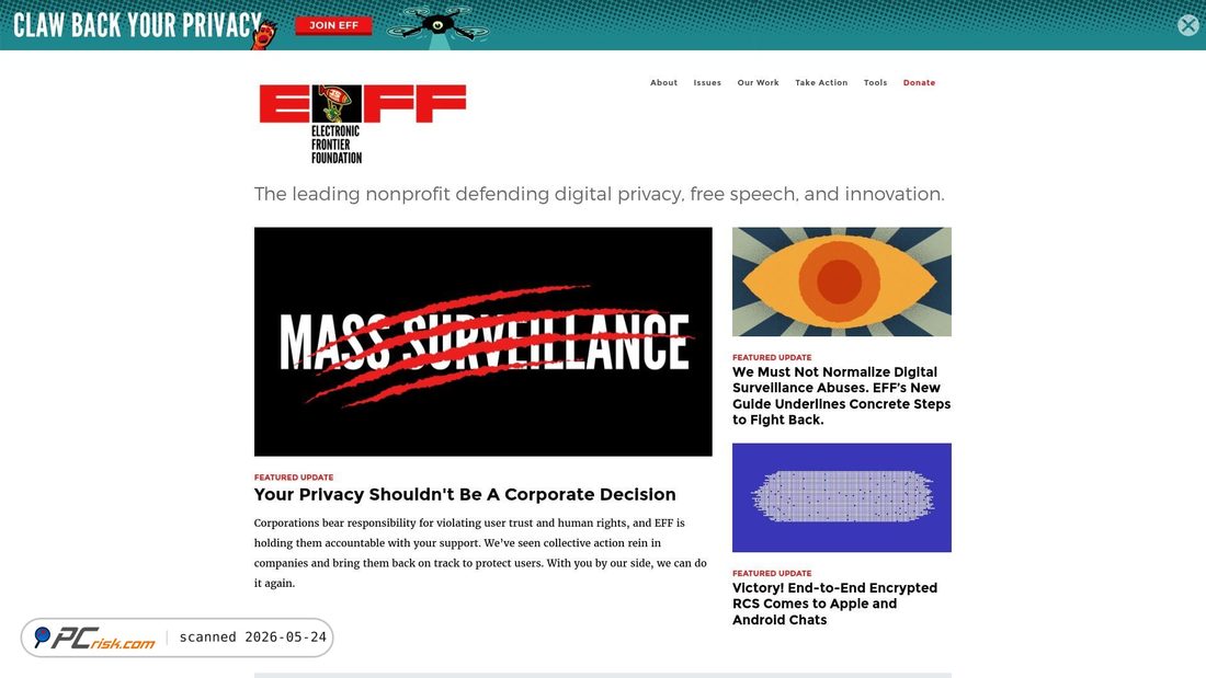 Screenshot of eff.org