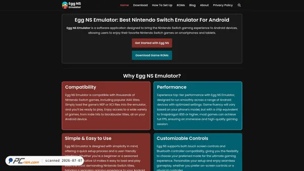 eggnsemulator.com screenshot
