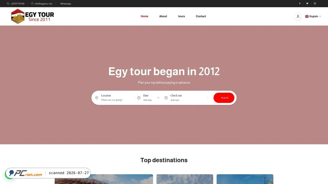 Screenshot of egytour.net