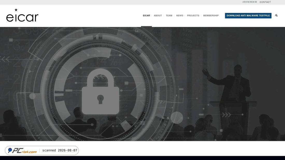 Screenshot of eicar.com