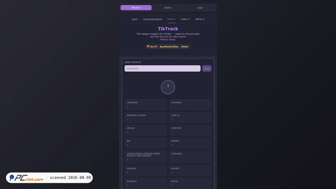 Screenshot of einzzcookie.org
