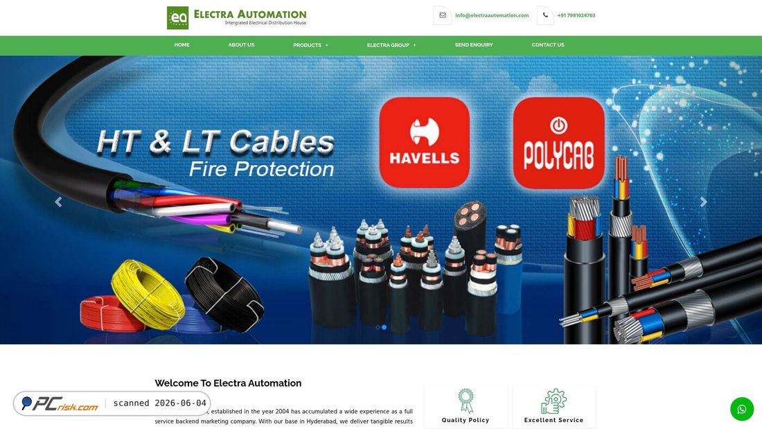 Screenshot of electraautomation.com