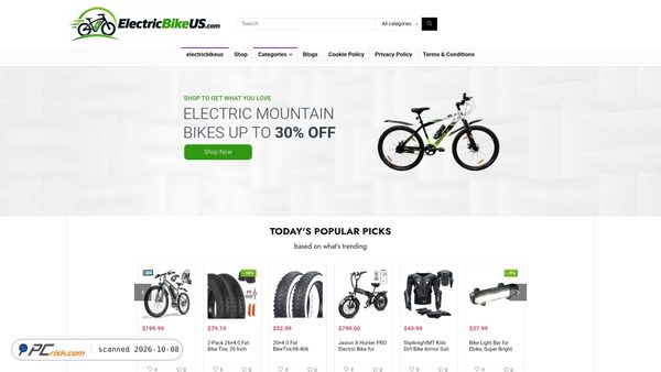 Captura de ecrã de electricbikeus.com