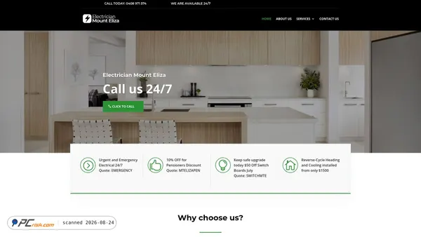 electricianmounteliza.com.au screenshot