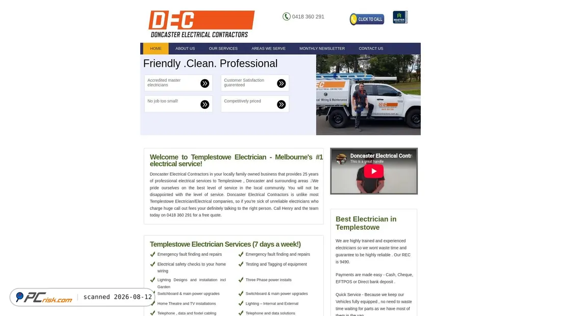 Screenshot of electriciantemplestowe.com.au