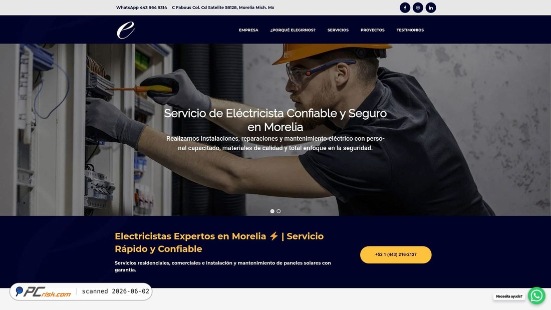 Screenshot von electricistasenmorelia.com.mx