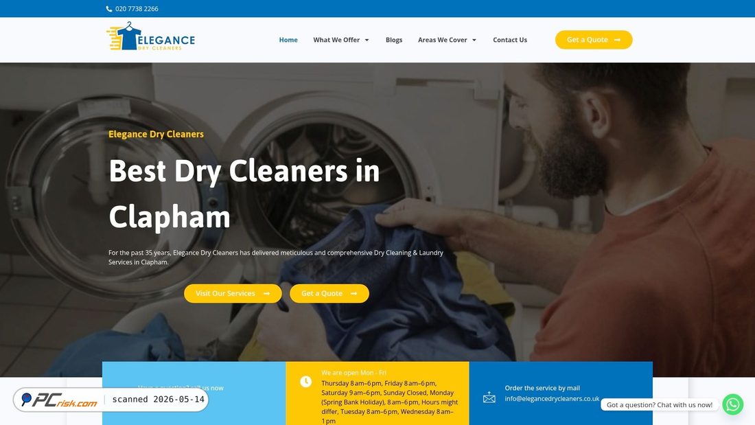 Zrzut ekranu elegancedrycleaners.co.uk