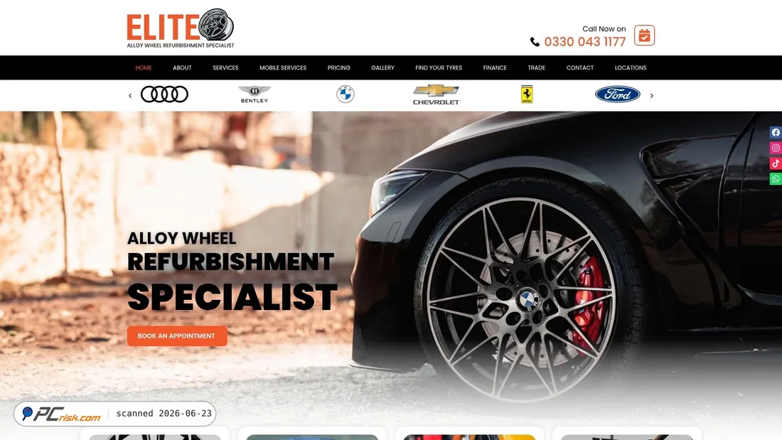 Screenshot of eliteawrs.co.uk