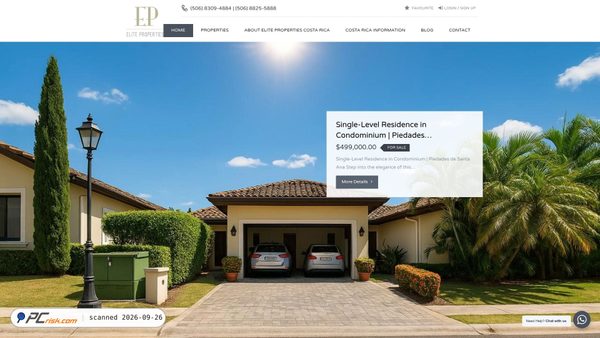 Zrzut ekranu elitepropertiescr.com