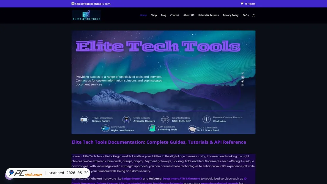 Screenshot of elitetechtools.com